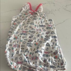 Egg Collective White and Pink Romper 24m